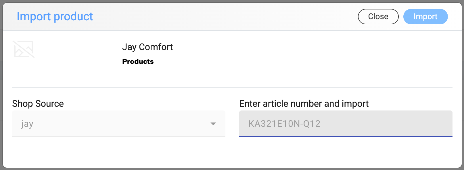 Import products in the curator from Shopify