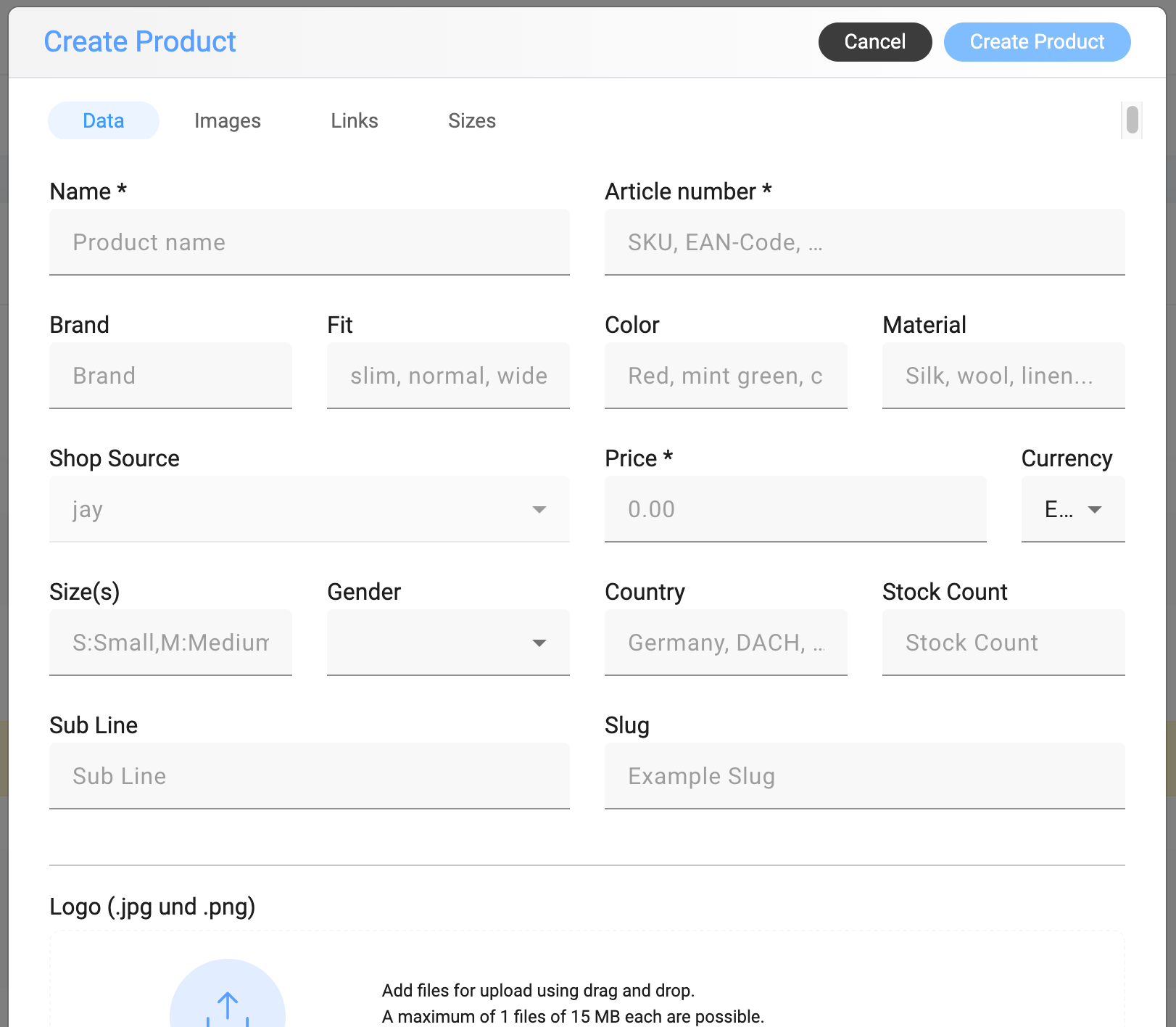 Manual product management in the curator